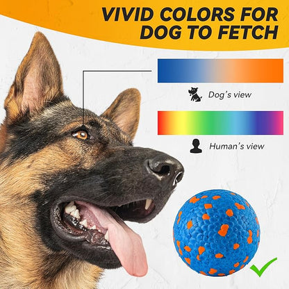 4Pcs Dog Balls, Tennis Balls for Dog Aggressive Chewers, for Large Medium Small Puppy, Training Catch&Fetch, Water Floats Toys, Blue