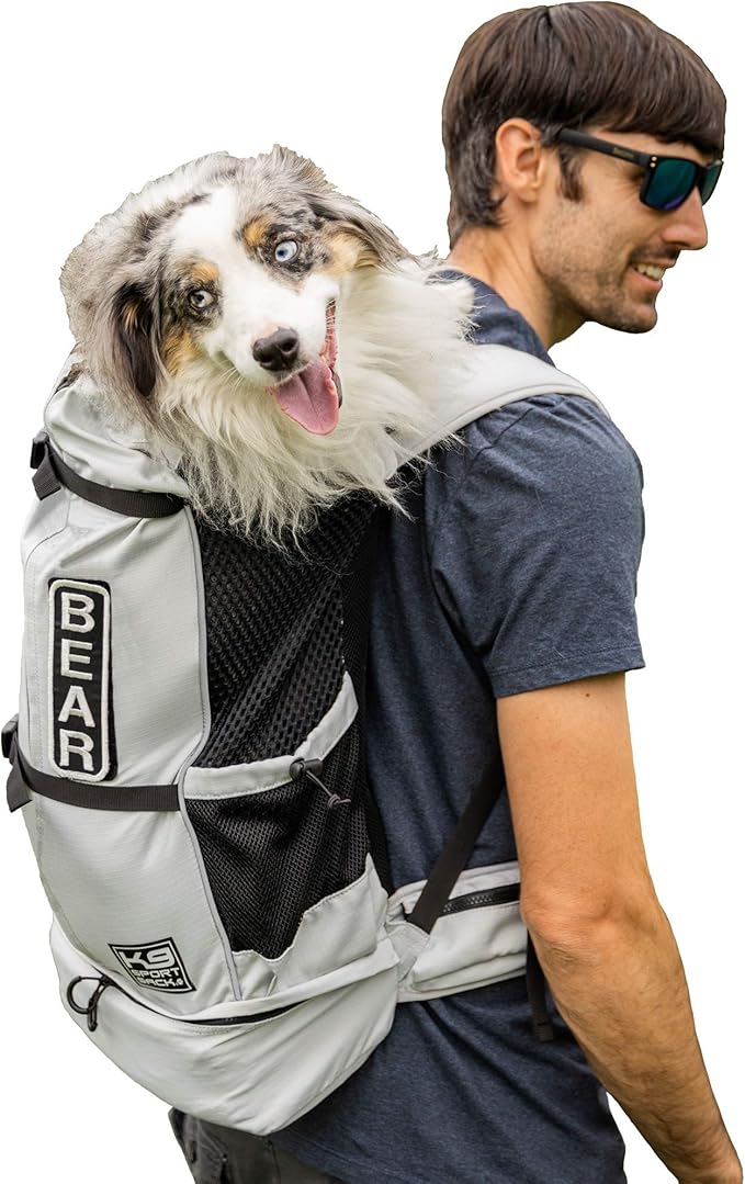 K9 Sport Sack Knavigate - Medium, Lunar Rock - Ideal for Dogs with 17-19” Back Length - Adjustable, Backpack-Style Carrier with Internal Frame & Padded Hip Belt