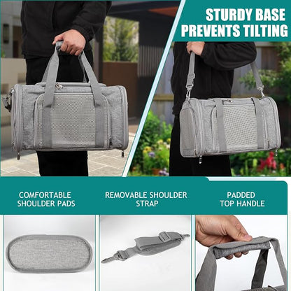 Top tasta Dog Cat Carrier Pet Carriers for Small Medium Large Cats Dogs Carrier Soft Sided Small Puppy Dog Carrier Portable Foldable Airline Approved Dog Cat Travel Carrier Grey Medium
