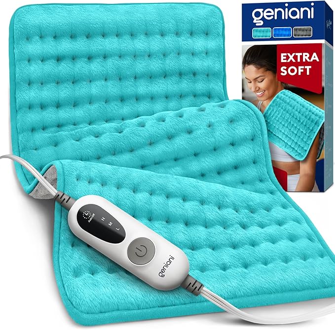 GENIANI Electric Heating Pad for Back Pain & Cramps Relief, Electric Throw