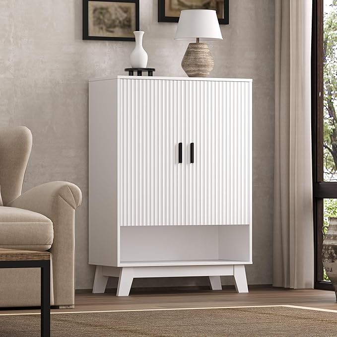 4-Tier Fluted Shoe Cabinet