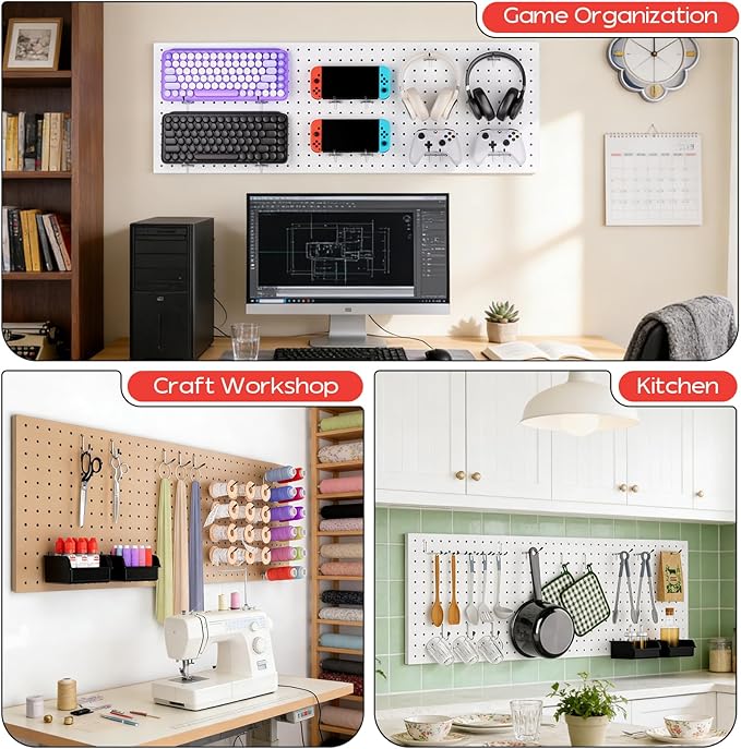 278PCS Upgraded Pegboard Hooks Assortment, Peg Board Organizer Accessories