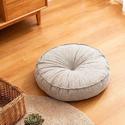 KiBcsLic Round Floor Pillow, Meditation Floor Pillow, Circle Small Seating Cushion for Sitting Sofa Bed Office, Light Gray