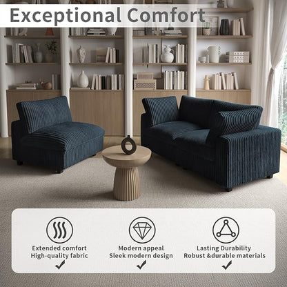 WJShome Cloud Modular Sectional Sofa,160" Oversized L Shaped Sofa Couch with Storage Ottoman,5 Seater Comfy Couch with Chaise Couches,Covers Washable&Replaceable (Black)