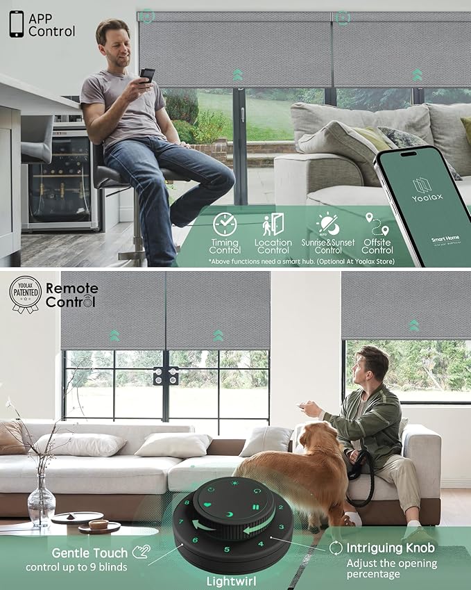 Yoolax Motorized Blinds with Remote, Smart Blinds