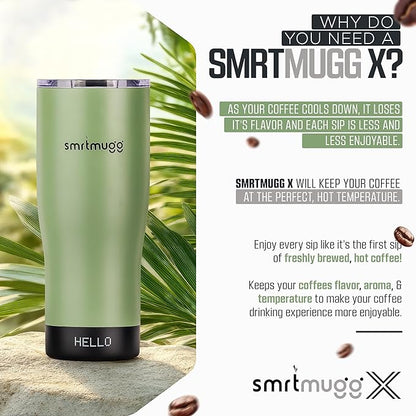 X Heated Coffee Mug 19 oz., 8 Hour Battery Life, Self-Heating, Adjustable Temp