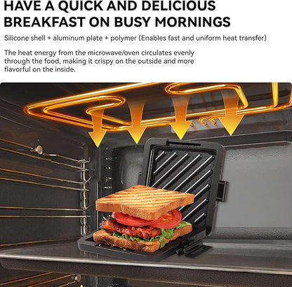 Microwave Toastie Sandwich Maker, Nonstick Plate Panini Maker, Versatile