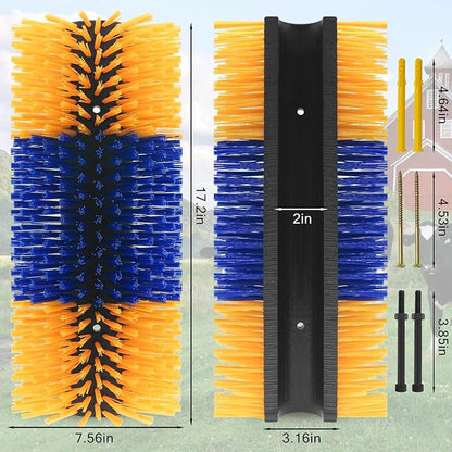 Livestock Scratching Brush Goat Scratcher Full Massage Grooming Brush with 8 Screws for Cattle, Sheep, Horses, Pigs