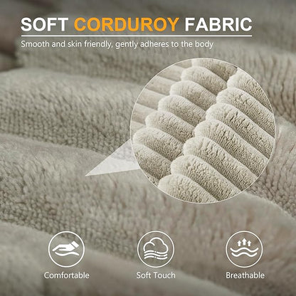71" Corduroy Loveseat Sofa, 3-Seater Cloud Couch, Boneless Couch in a Box, Comfy Deep Seat Sofa with Memory Foam, Pillows and Wide Armrests, Modern Small Couches for Small Spaces, No Assembly (Camel)