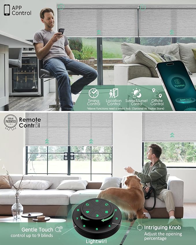 Yoolax Motorized Blinds with Remote, Smart Blinds