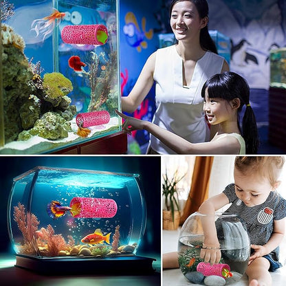 Abizoo Betta Fish Pink Tunnel Hideout for Aquarium Decoration Durable Hollow Design Easy to Clean Smooth Finish Enhances Habitat Comfort Fish Tank Accessory for Shrimp Guppies