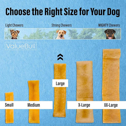 ValueBull Himalayan Yak Cheese Dog Chews, Large, 50 ct Wholesale Pack - Long Lasting for Aggressive Chewers, All Natural, Healthy & Safe, Low Odor Nepal Yak Milk Chews