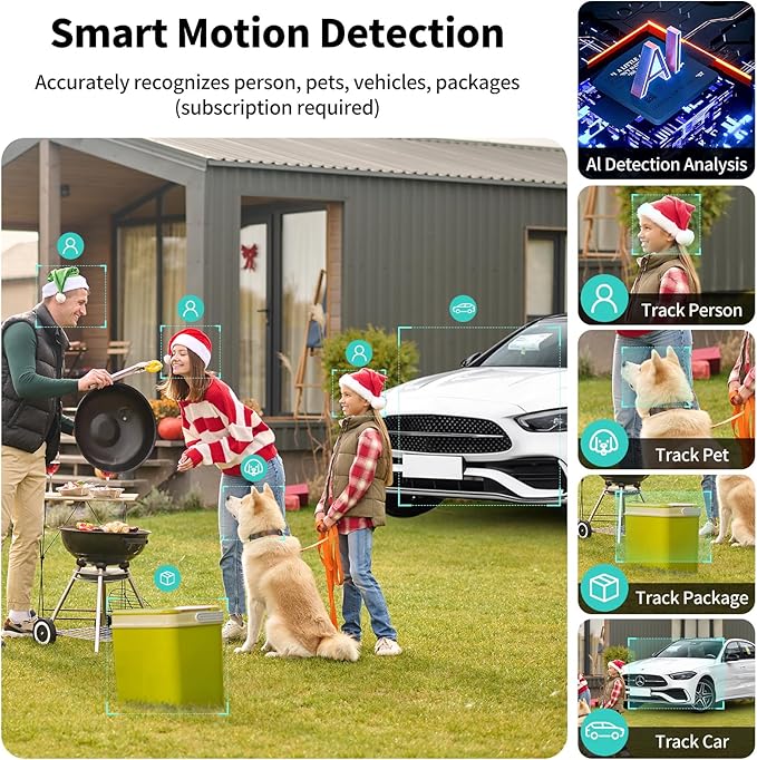 2K UHD Smart Wireless Security Camera Indoor/Outdoor, Battery Powered WiFi