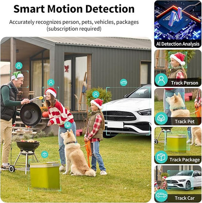 2K UHD Smart Wireless Security Camera Indoor/Outdoor, Battery Powered WiFi