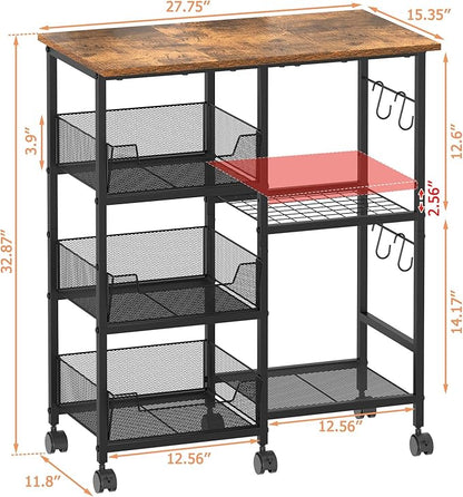 Rolling Kitchen Storage Microwave Cart, Kitchen Island
