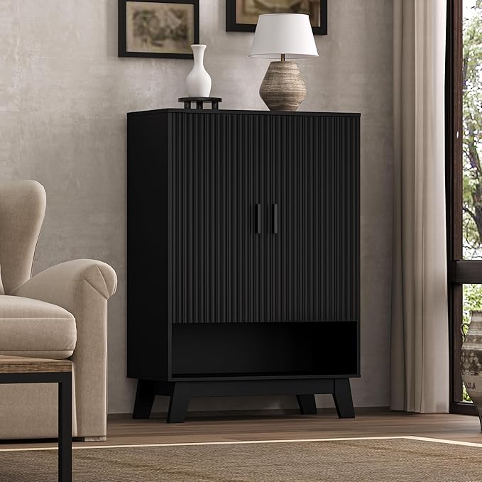 4-Tier Fluted Shoe Cabinet