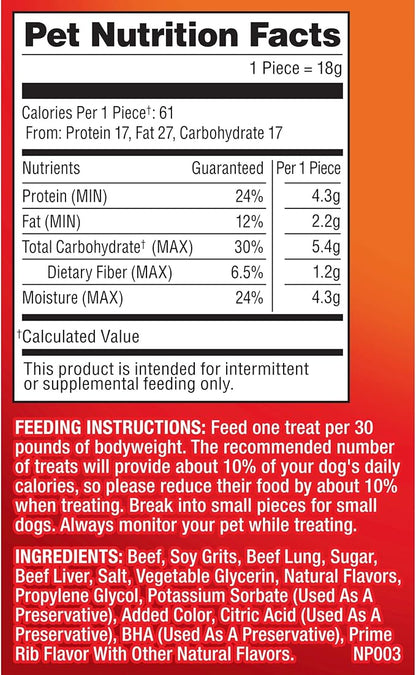 Pup-Peroni Dog Treats, Prime Rib Flavor, 22.5 Ounce, Made with Real Steak
