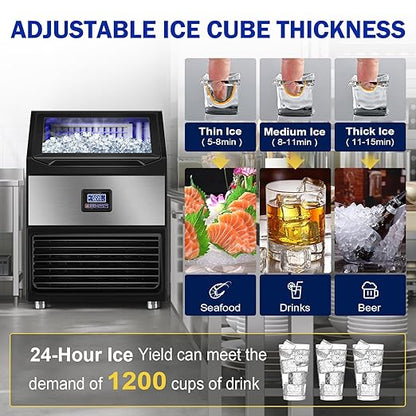 Commercial Ice Maker Machine, 350Lbs/24H