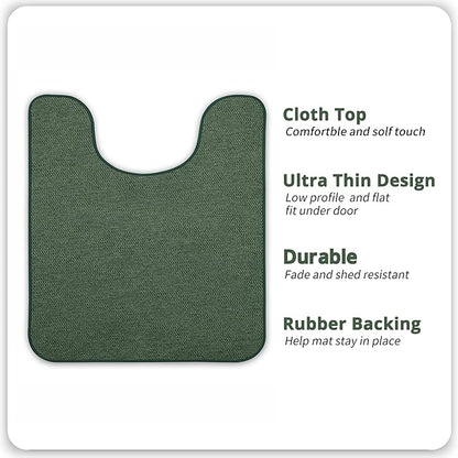 Bosap Toilet Rugs U Shaped Bathroom Rug,Machine Washable Non Slip Quick Dry Super Absorbent Ultra Thin Toilet Mats for Bathroom Toilet.Green,1'8"x2'(20x24inch)