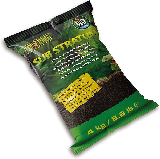 Exo Terra Sub Stratum, Bioactive Volcanic Substrate for Reptile Terrariums, Eliminates Odor, Offers Correct Moisture Levels 8.8 lb