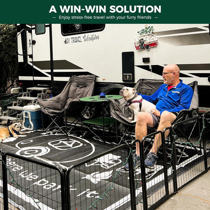 FXW Rollick Unleashed Dog Playpen for Indoor, Yard, RV Camping, 24 inch 16 Panels for Small and Puppy Dogs, Black│Patented