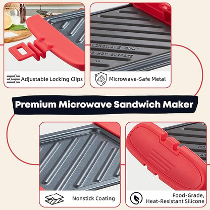Microwave Sandwich Maker, Microwave Toastie Maker, Snack Maker & Panini Press