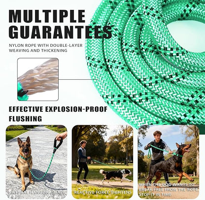 Nylon Dog Leash for Medium Large Dogs, 5-FTReflective Heavy Duty Leash with Comfortable Handle & Poop Bag Dispenser Ring, 1/2 Inch Wide, Secure Reinforcement for Walking (Teal Blue, M)