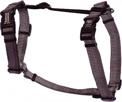 Blue-9 Reflective Buckle-Neck Balance Harness, Fully Customizable Fit No-Pull Harness with 3M Reflective Stitching, Ideal for Dog Training and Obedience, Made in The USA, Grey, Large