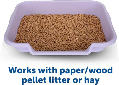 Bunny Go Here Rabbit Litter Box by Kit's Pet Pans Storybook Lavender Color Great for Ferrets Too! USA Made and 100% Warranty.