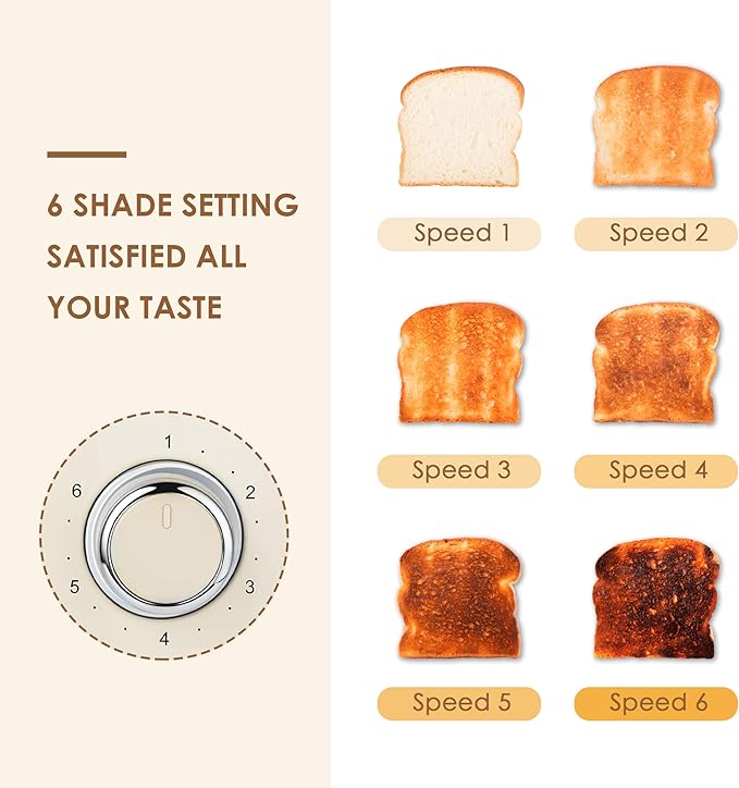 4 Slice Toaster Roter Mond Retro Stainless Steel