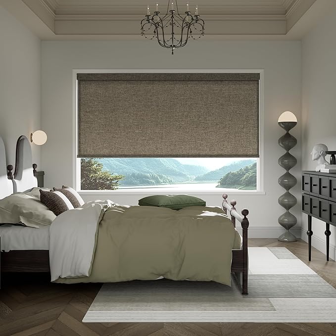 Boolegon Motorized Light Filtering Roller Blinds