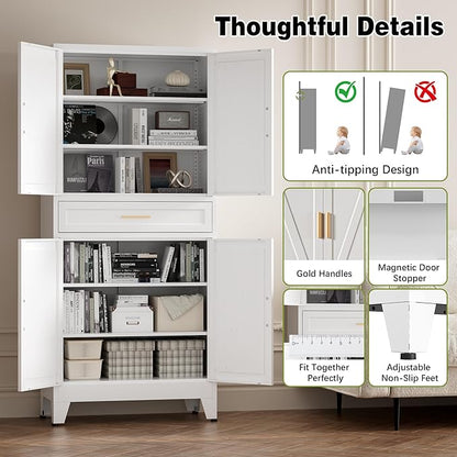 COFaR 71" Tall Kitchen Pantry, Farmhouse Storage Cabinet
