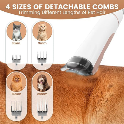 Dog Grooming Vacuum, Pet Grooming Kit, Dog Clipper Nail Trimmer Grinder, 2.5L Dust Cup 7 Grooming Tools 11000Pa Dog Vacuum for Shedding Grooming, Pet Grooming Vacuum for Dogs, Home Cleaning, PG50 Plus