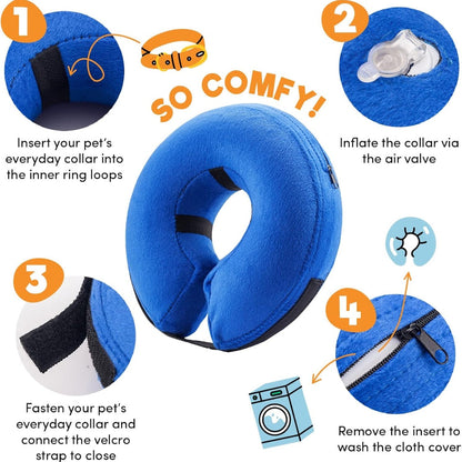 Dog Cone Collar After Surgery Large, Blue