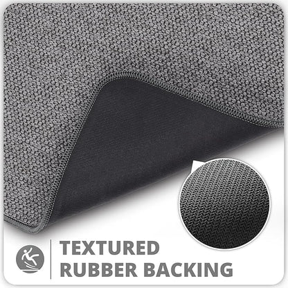 Bosap Bath Mat,Ultra Thin Bathroom Runner Rugs,Large Bath Mats for Bathroom,Quick Dry,Non-Slip,Machine Washable,Low Pile,Bath Rug,Shower Outside,Sink,Home Decor Accessories.Dark Grey,3'x5'(36x60inch)