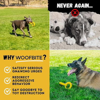 Tug Rings – Indestructible Dog Toy for Aggressive Chewers – Durable Power Chewer Toy – Tough, Heavy Duty Natural Rubber – Safe & Non-Toxic Medium/Large Breed – 6.5in