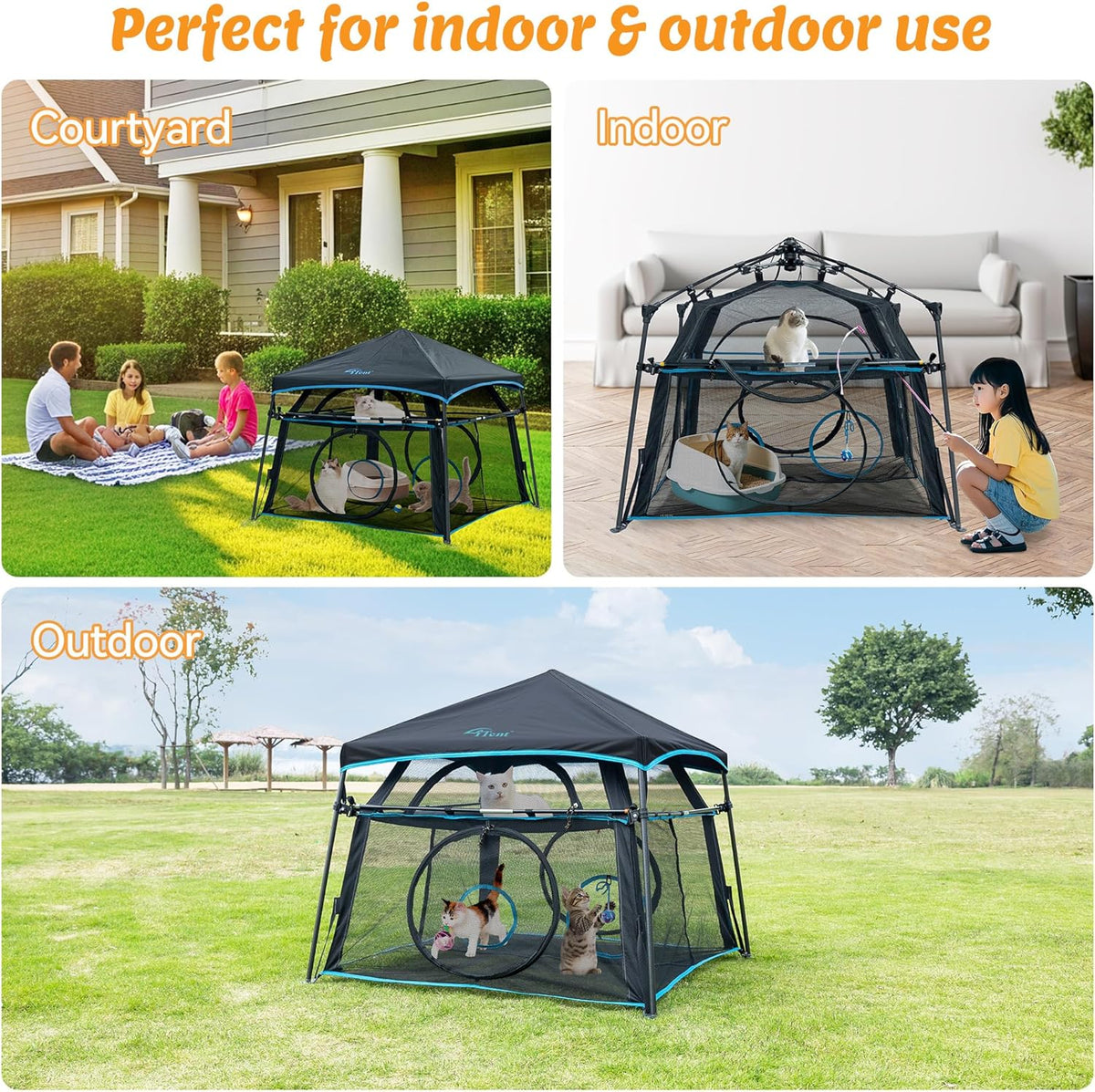 Cat Enclosure and Cat Tower Tent with Two Styles of. A calm, considered pick for modern pet homes.