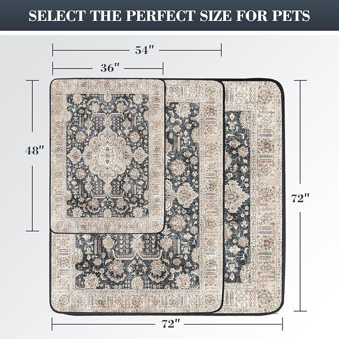Non-Slip Dog Washable Pee Pads Extra Large 72" x 72", Boho Reusable Pet Training Pad for Playpen, Waterproof Doggie Rug Washable for Puppy Crates, Whelping Pad, Dog Rug Indoor