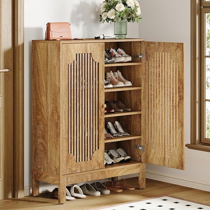 Tribesigns Shoe Cabinet with Doors, 5-Tier Shoe Storage Cabinet with Adjustable