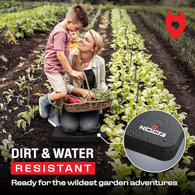 NoCry Extra Thick Professional Garden Kneeling Pad — Heavy Duty Anti-Slip Coating, Ultra Soft High Density Foam Cushion, Water & Dirt Resistant, Shock Absorbent Garden Kneeler