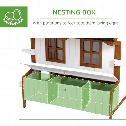 47Chicken Coop, Wooden Chicken House Raised Rabbit Hutch With Waterproof Roof, Nesting Box And Handles For 3-5 Hens, Poultry Cage Portable Hen Pen For Backyard