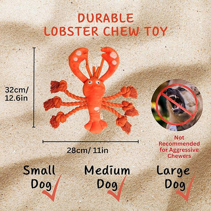 Lobster Dog Toys, Large Squeaky Rope Tug of War Dog Toys for Puppy, Small, Medium, Large Dogs, Interactive Stuffed Plush Toys