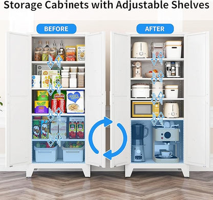 71" Tall Pantry Cabinet, Kitchen Pantry Storage Cabinets