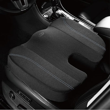 Skechers Seat Cushion, Air Cooled Memory Foam Cushion for Office Chair,Ergonomic Office Desk Accessories for Tailbone Pain Relief,Chair Cushions for Long Sitting Office Workers,Car Drivers,Black