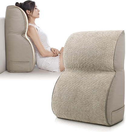 LELEFIDO Reading Pillow for Sitting in Bed, Back Support Pillow for Adults, Backrest Cushion with Lumbar Support for Reading, Gaming, Resting & Watching TV on Bed, Couch or Floor