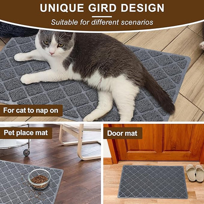 Cat Litter Mat Litter Box Mat，Litter Trapping Mat Premium Durable PVC Pad, 47 x 35 Inches Kitty Litter Box, Easy to Clean，Non-Slip，Urine Waterproof