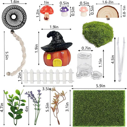 Jumping Spider Enclosure Accessories, 15PCS Decor Kit with Tarantula Habitat Hide Climbing Ledge Water Dish for Spider Tank Decorations