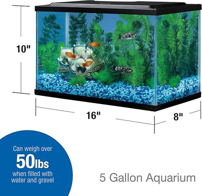 Tetra Glass Aquarium 5.5 Gallons, Rectangular Fish Tank