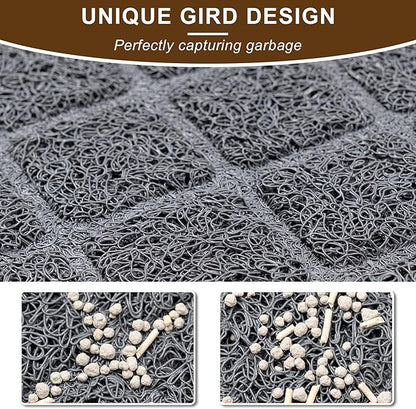 Cat Litter Mat Litter Box Mat，Litter Trapping Mat Premium Durable PVC Pad, 47 x 35 Inches Kitty Litter Box, Easy to Clean，Non-Slip，Urine Waterproof
