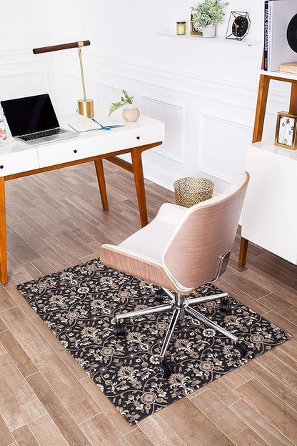 Anji Mountain Rug'd Office Chair Mat for Carpet & Hardwood Floor - Jacquard Woven Top, Anti-Slip Backing, Low Pile, Floor Protector Desk Chair Mat, Office Rugs for Rolling Chairs (36 x 48)